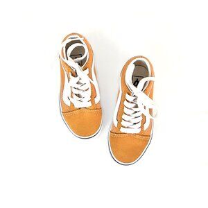 vans | kids unisex yellow orange old skool skate low top slip on lace sneakers